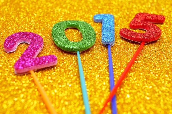 Glitzernde Zahlen prägen die Zahl 2015, als das neue Jahr — Stockfoto