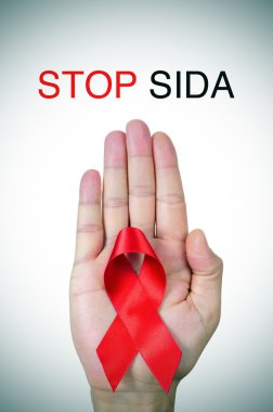 Text stop SIDA, stop AIDS clipart