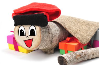 Tio de Nadal, tipik bir başıma yapılan Catalonia, İspanya,