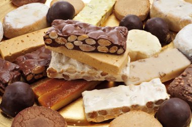 turron, polvorones and mantecados, typical christmas confections clipart