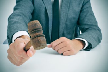 man about to struck a gavel clipart