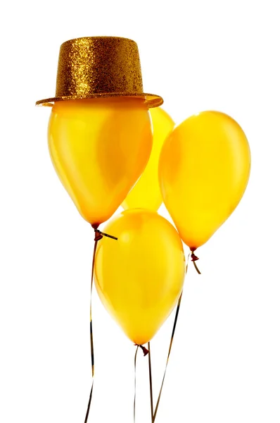 Festliche goldene Luftballons — Stockfoto