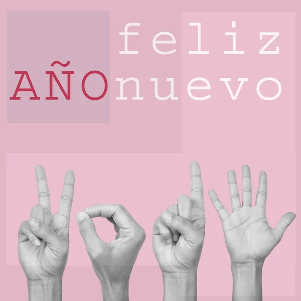 Feliz ano nuevo, feliz ano novo em espanhol , — Fotografia de Stock