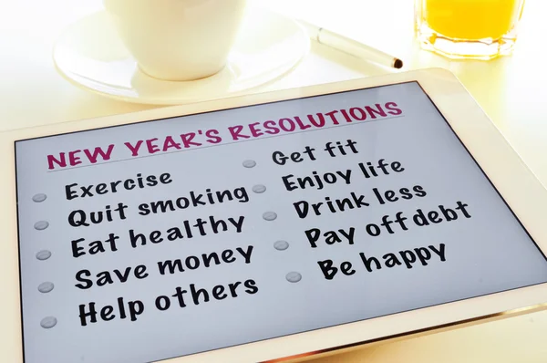 List of new years resolutions — Stock Photo, Image