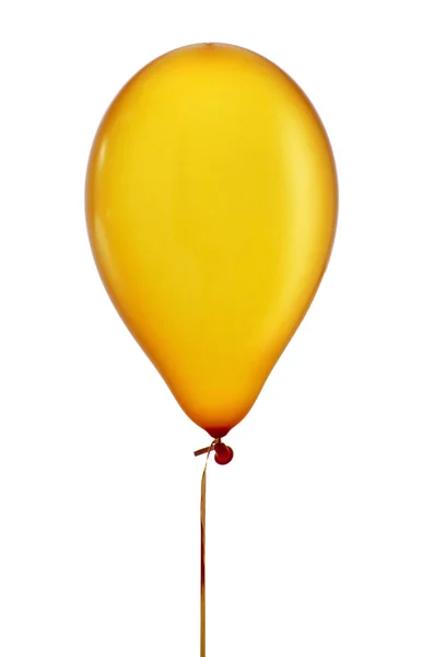 Uppblåsta gyllene ballong i en sträng — Stockfoto