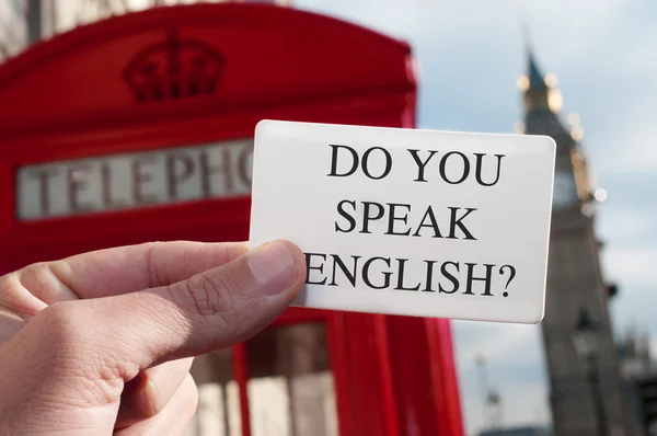 Do you speak english in a signboard — Stock Photo, Image