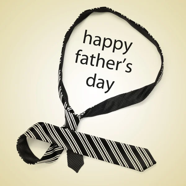领带和句子快乐的父亲节 — 图库照片