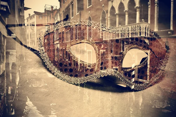 Karneval von Venedig, doppelte Belichtung — Stockfoto