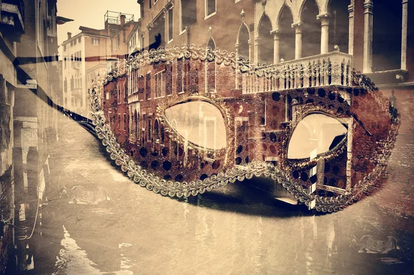 Carnaval de veneza, dupla exposição — Fotografia de Stock