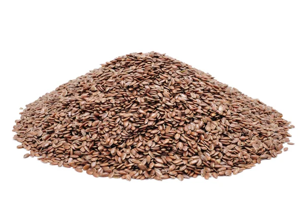 Pile of brown flax seeds — Stock Photo, Image