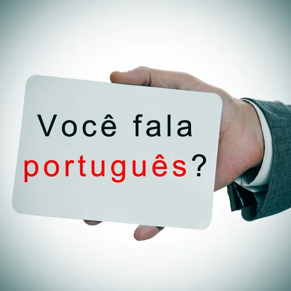 Voce fala português? você fala português escrito em portugue — Fotografia de Stock