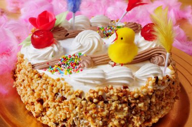 An ornamented cake eaten in Spain on Easter Monday clipart