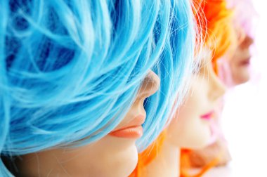 wigs of different colors clipart