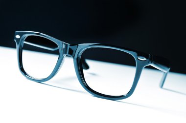 A pair of black plastic-rimmed eyeglasses clipart