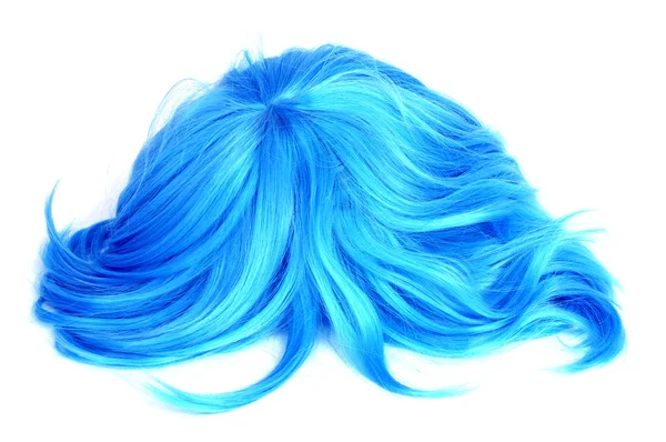 Peluca azul de pelo largo — Foto de Stock
