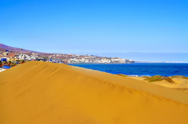 Rezerwat przyrody wydm Maspalomas na wyspie gran canaria, Hiszpania — Zdjęcie stockowe