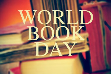 old books and text world book day clipart
