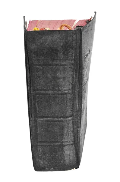 Beyaz bir arka plan üzerinde yıpranmış eski kitap — Stok fotoğraf