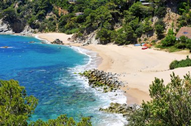 Cala Llorell beach Tossa de Mar, İspanya koyları