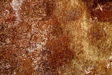Portre sarı ve kahverengi paslı yüzeyinin