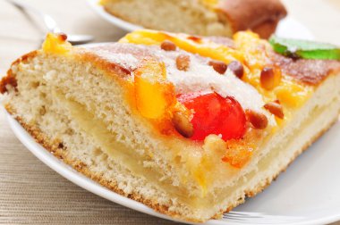 coca de Sant Joan, typical sweet flat cake from Catalonia, Spain clipart