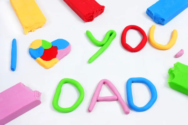 Texto I love you papá made from modeling clay —  Fotos de Stock