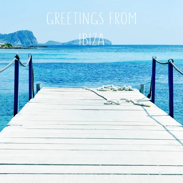 Boardwalk over the sea in Ibiza Island, Spain — стокове фото