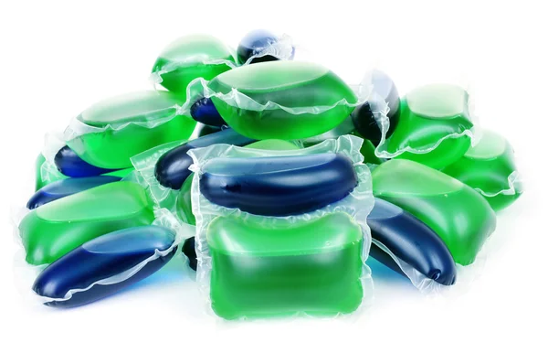 Liquid laundry detergent sachets — Stock Photo, Image