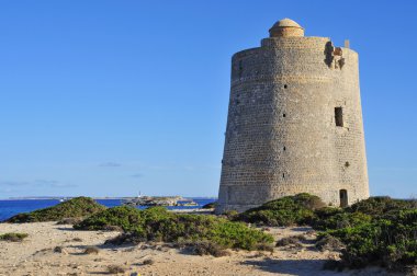 Torre de Ses Portes kule Ibiza Adası, İspanya