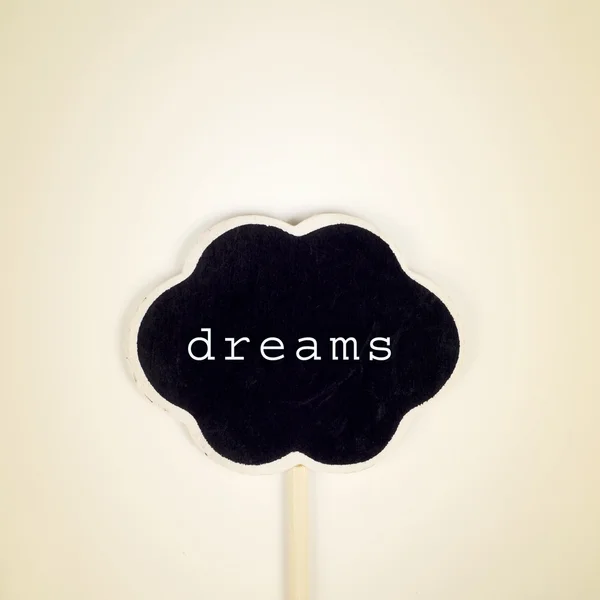 Text dreams written in a thought bubble, with a retro effect — 스톡 사진