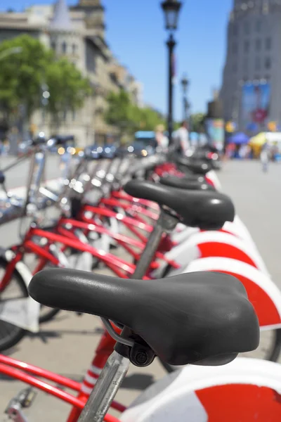 Noleggio biciclette a Barcellona, Spagna — Foto Stock