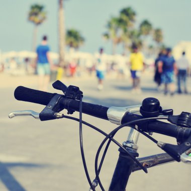 bicycle in the street, with a filter effect clipart