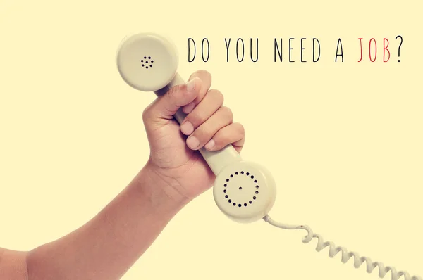 Telephone and text do you need a job? with a retro effect — Zdjęcie stockowe