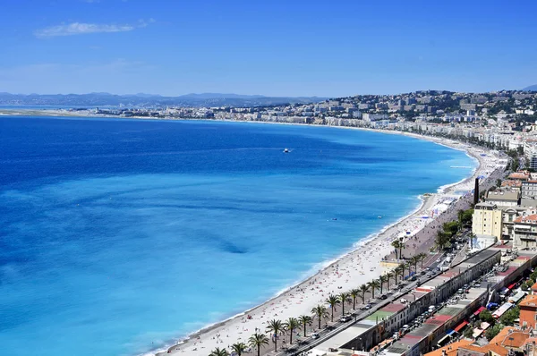 Aerial view of Nice, France and the Mediterranean Sea — ストック写真