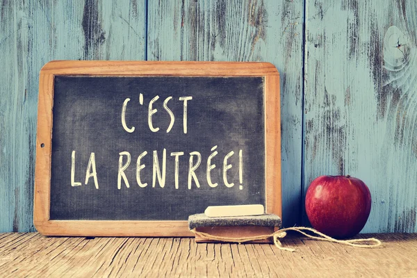 Text cest la rentree, tillbaka till skolan i franska — Stockfoto