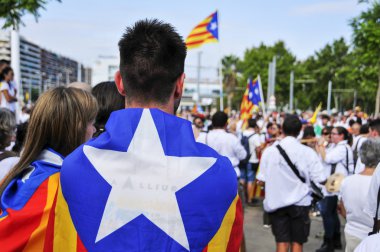 rally in support for the independence of Catalonia clipart