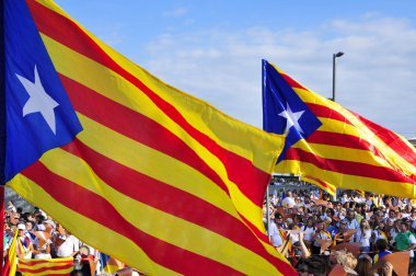 rally in support for the independence of Catalonia clipart