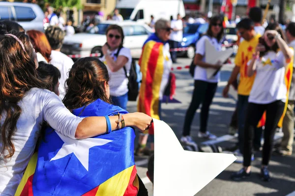 ラリー カタルーニャの独立のためのサポートで — ストック写真