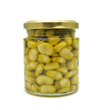 pişmiş bakla cam kavanozda