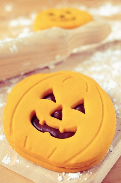 Cookies in de vorm van jack-o-lantaarns — Stockfoto