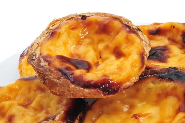 Pasteis de nata, bolos típicos portugueses de torta de ovo — Fotografia de Stock