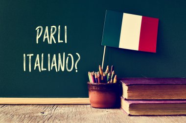 question parli italiano? do you speak Italian? clipart