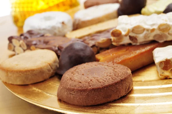 Turron, mantecados and polvorones, typical christmas sweets in S — Stock Photo, Image