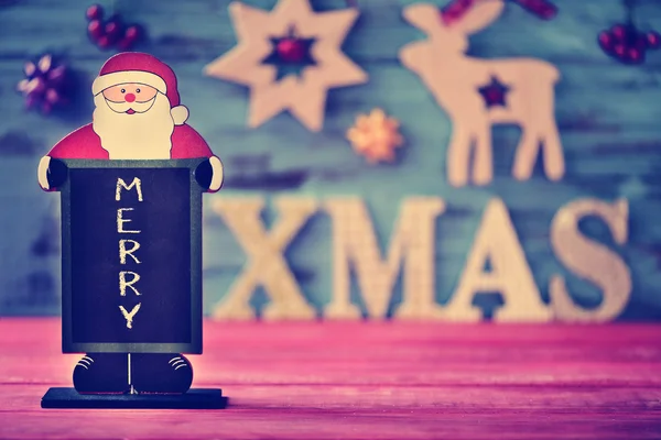 Adornos de Navidad y texto feliz Navidad — Foto de Stock