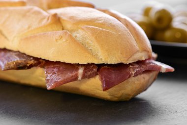 spanish serrano ham sandwich