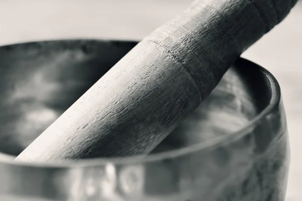 Tibetan singing bowl in duotone — Stock Photo, Image