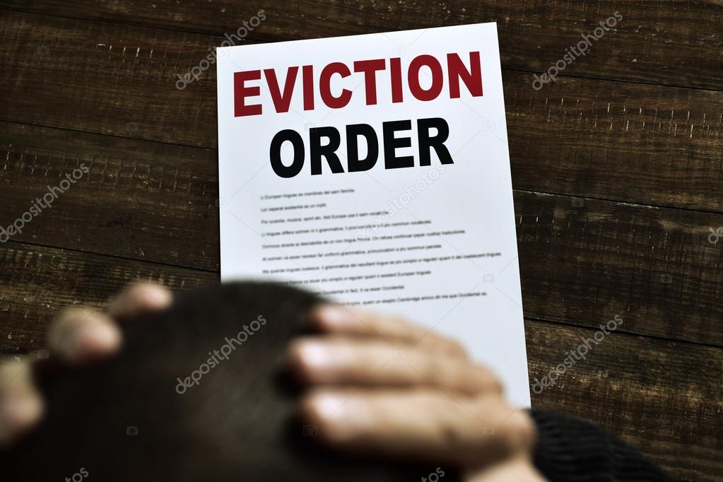 young man who has received an eviction order