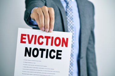 man with an eviction notice clipart