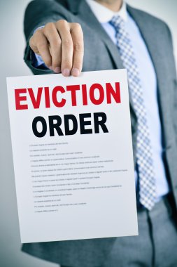 man with an eviction order clipart