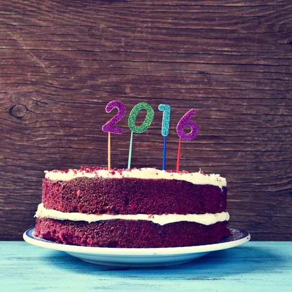 Números brilhantes formando número 2016, como o ano novo — Fotografia de Stock